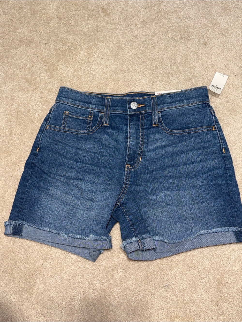 Old Navy Dark Blue Denim Roll-Cuff Women's Shorts
